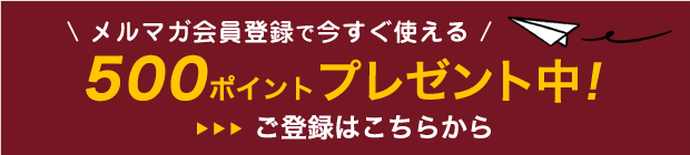 500ポイントプレゼント中 ご登録はこちらから