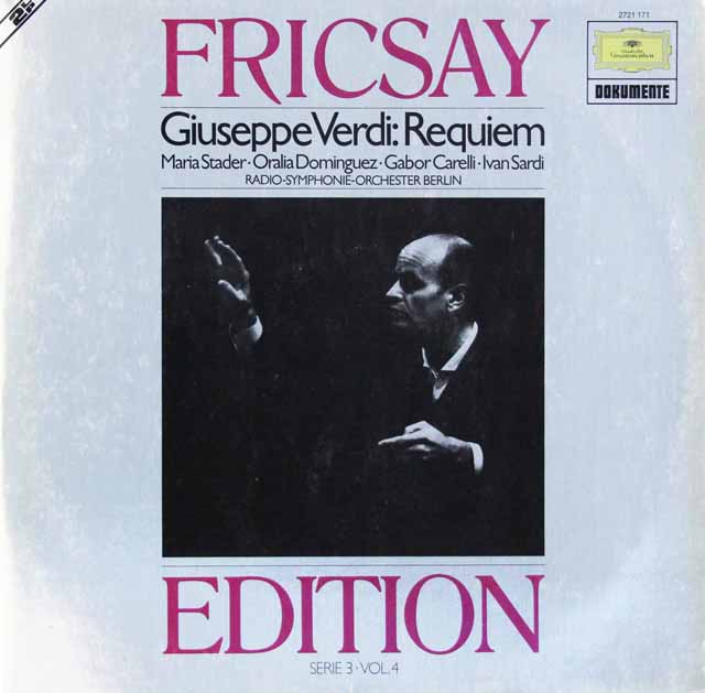 LP レコード フリッチャイのヴェルディ/「レクイエム」 独DGG 2997