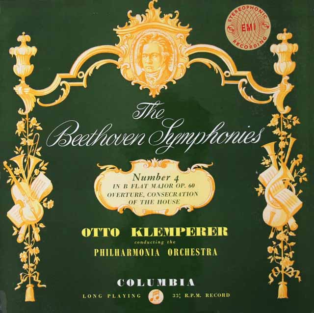英Columbia SAX2354　ベートーヴェン「交響曲第4番」　クレンペラー LP レコード 【オリジナル盤】クレンペラーのベートーヴェン