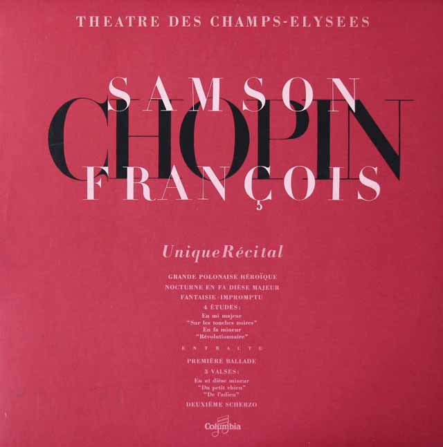 LP レコード フランソワのショパン・コンサート 仏Columbia 3022