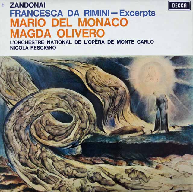 Lp レコード デル モナコ オリヴェロのザンドナイ フランチェスカ ダ リミニ 抜粋 英decca 3042