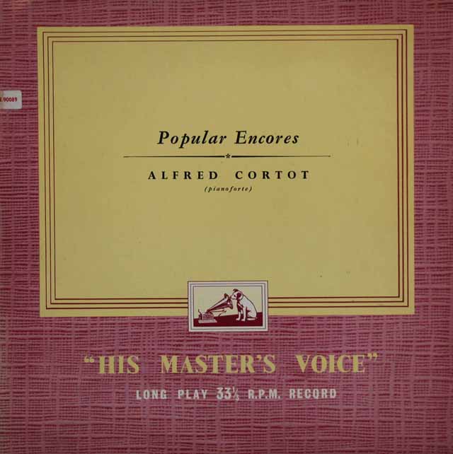 LP レコード コルトーの「ポピュラー・アンコール」 ブラームス/子守歌