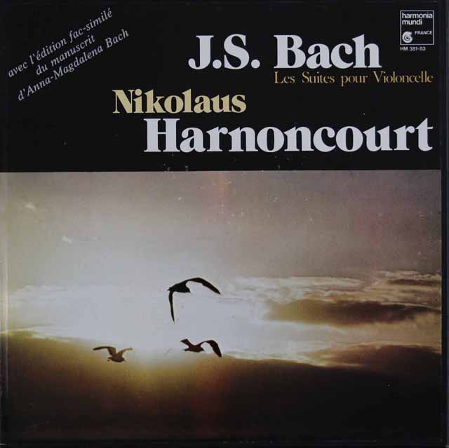 アーノンクールのバッハ/無伴奏チェロ組曲（全曲） 　仏HM　3048　LP レコード