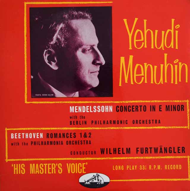 フルトヴェングラー、メニューインのメンデルスゾーン/ヴァイオリン協奏曲ほか　英EMI　3442　LP レコード
