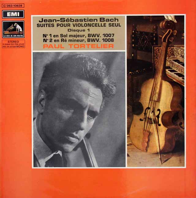 トルトゥリエのバッハ/無伴奏チェロ組曲全6曲　仏EMI　3594　LP レコード