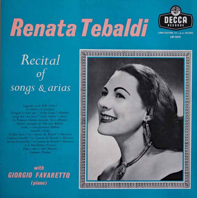 LP レコード テバルディ歌曲とアリア集 英DECCA 3534