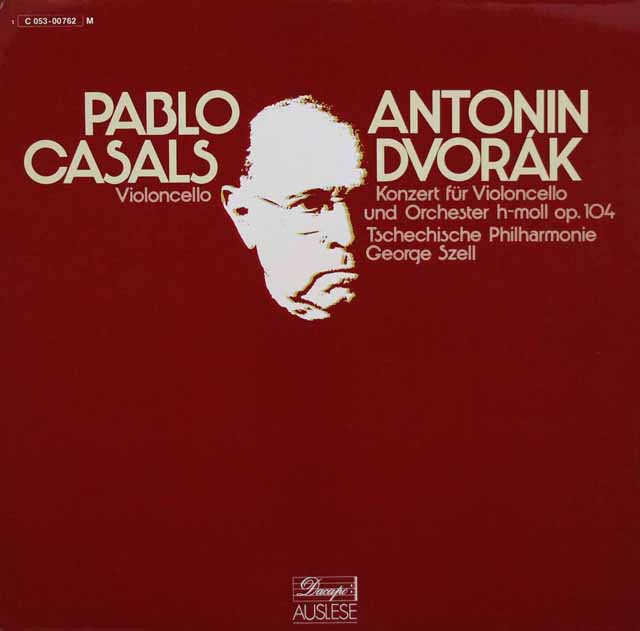 LP レコード カザルス、セルのドヴォルザーク/チェロ協奏曲 独DacapoAUSLESE 3541