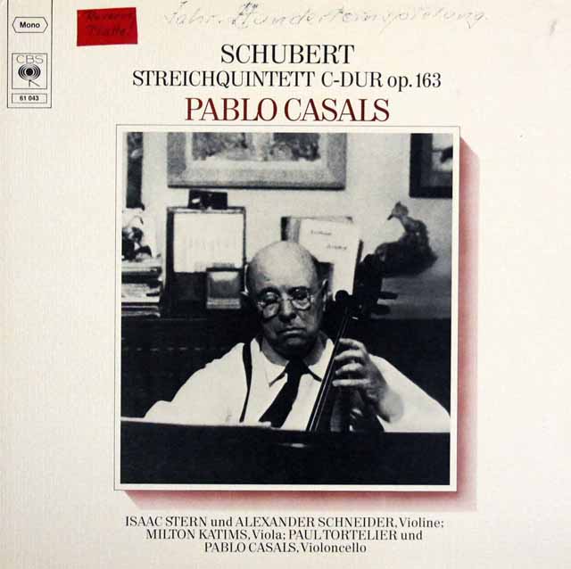 LP レコード カザルス、スターン、シュナイダーらのシューベルト/弦楽五重奏曲 独CBS 3541