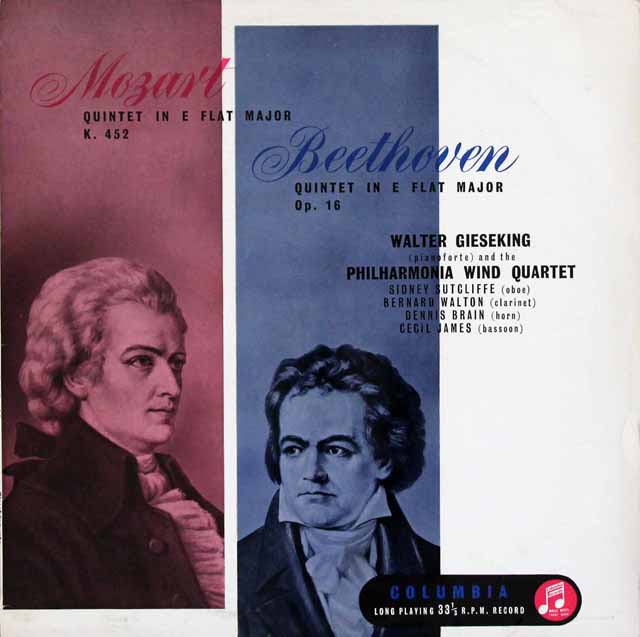 LP レコード ギーゼキング、フィルハーモニア管楽アンサンブルの