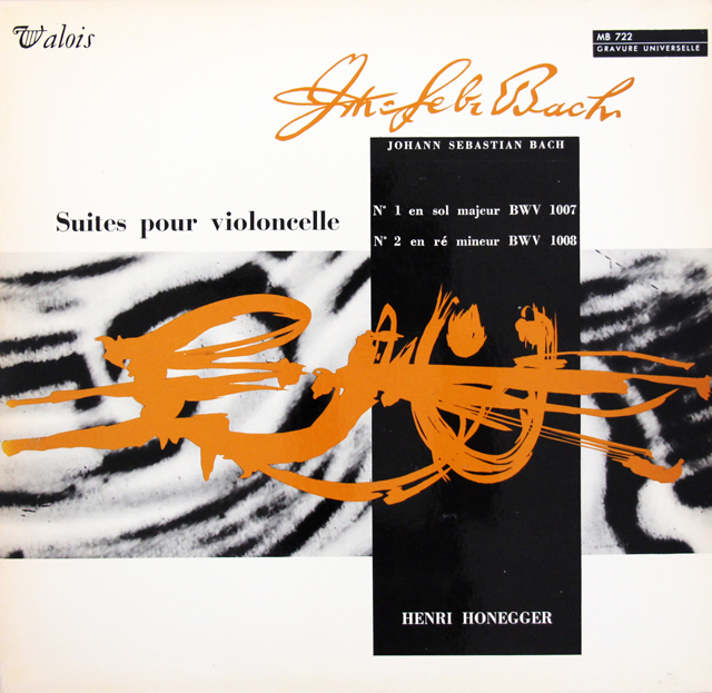 LP レコード オネゲルのバッハ/無伴奏チェロ組曲第1、2番 仏VALOIS 3720