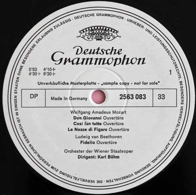 LP レコード 白レーベル/非売品 ベームのモーツァルト/「ドン