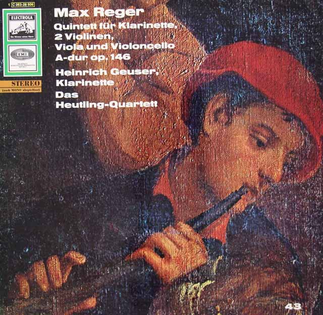 LP レコード ゴイザー&ホイトリング四重奏団のレーガー/クラリネット五重奏曲 独EMI 3498