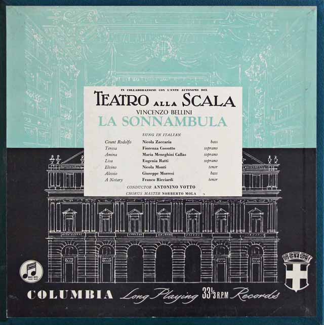 LP レコード カラスのベッリーニ/「夢遊病の女」全曲 英Columbia 3033