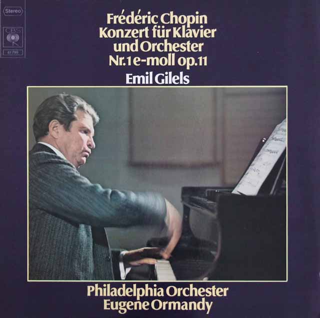 Lp レコード ギレリス オーマンディのショパン ピアノ協奏曲第1番 独cbs 3294 Lp レコード ギレリス オーマンディのショパン ピアノ協奏曲第1番 独cbs 3294