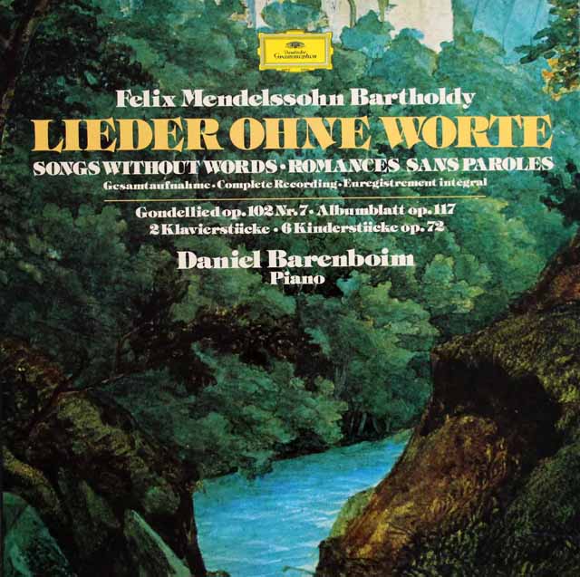 Lp レコード バレンボイムのメンデルスゾーン 無言歌集 全48曲 ほか 独dgg 3001