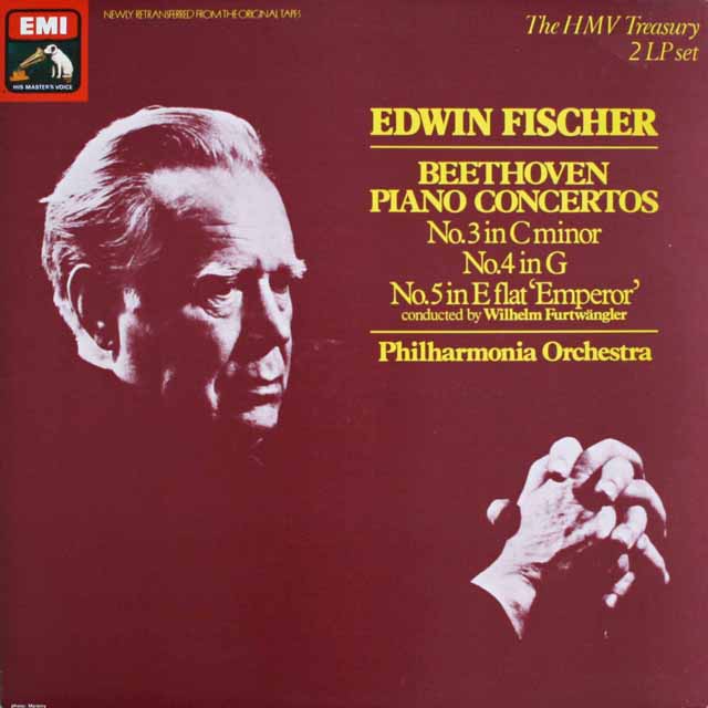 フィッシャー&フルトヴェングラーのベートーヴェン/ピアノ協奏曲第5番「皇帝」ほか　英EMI　3303　LP レコード