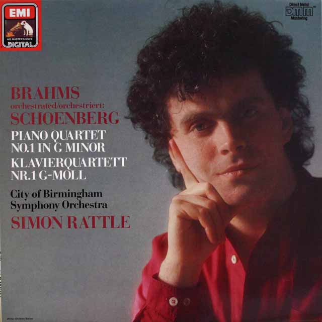LP レコード ラトルのブラームス(シェーンベルク編)/ピアノ四重奏曲(管弦楽編曲版) 独EMI 3321